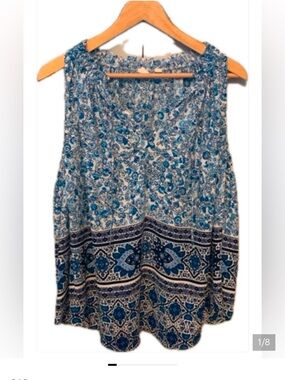 GAP Blue and White Printed Sleeveless Camisole